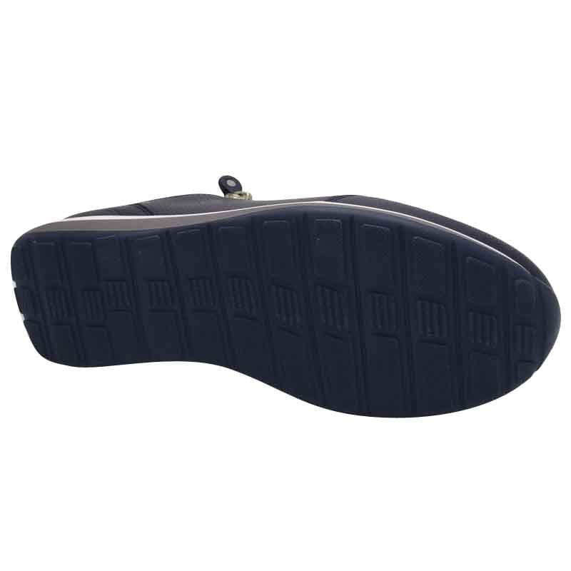 Ara Womens Ara Womens Navy Side Zip Leather Osaka Fashion Trainer 12-64587-12