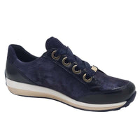 Ara Womens Ara Womens Navy Side Zip Wide Fit Osaka Fashion Trainer 12-64587-16