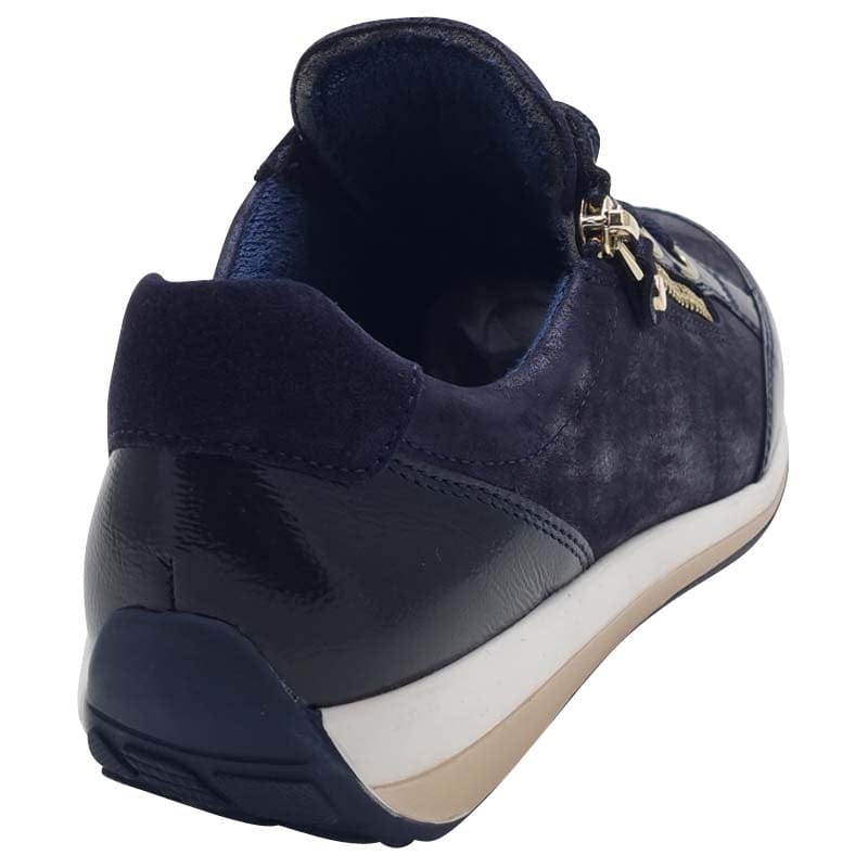 Ara Womens Ara Womens Navy Side Zip Wide Fit Osaka Fashion Trainer 12-64587-16