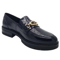Ara Womens Ara Womens Navy Slip On Leather Wide Fit Cambridge Shoes 12-11219-14