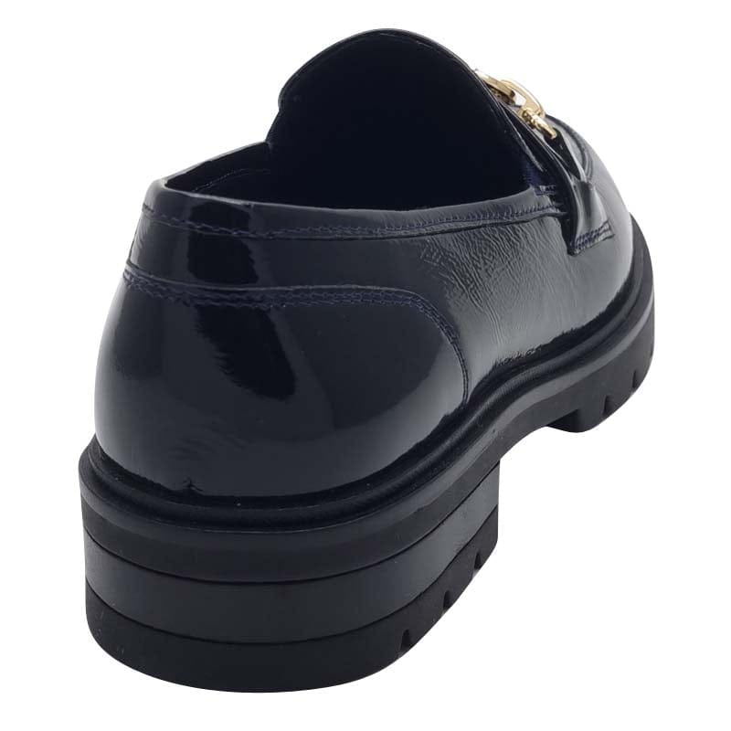 Ara Womens Ara Womens Navy Slip On Leather Wide Fit Cambridge Shoes 12-11219-14