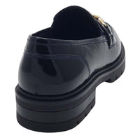 Ara Womens Ara Womens Navy Slip On Leather Wide Fit Cambridge Shoes 12-11219-14