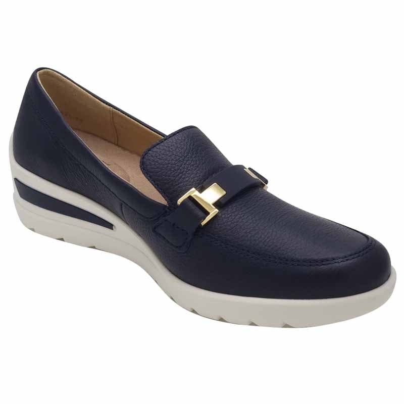Ara Womens Ara Womens Navy Slip On Leather Zürich Court Shoes 12-50630-02