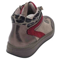 Ara Womens Ara Womens Taupe Red Leather Side Zip Rom Boot 12-50022-05