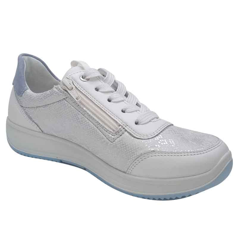 Ara Womens Ara Womens White Side Zip Wide Fit Osaka Fashion Trainer 12-25532-04