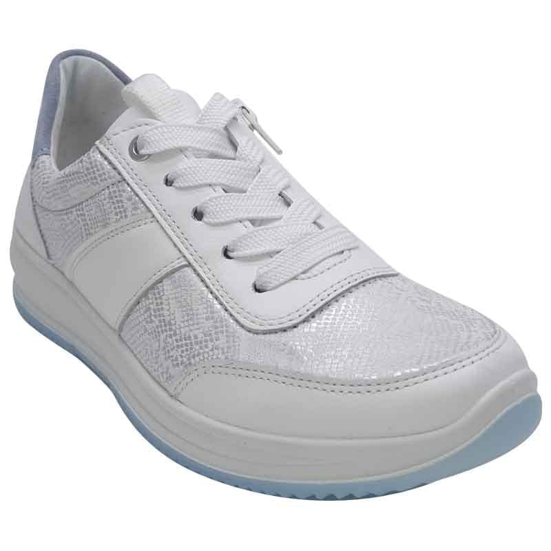 Ara Womens Ara Womens White Side Zip Wide Fit Osaka Fashion Trainer 12-25532-04