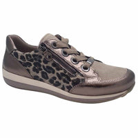 Ara Womens BEIGE / 4UK Ara Womens Beige Lace Up Side Zip Osaka Sneaker 12-64587-05