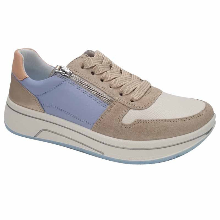 Ara Womens BEIGE / 4UK Ara Womens Beige Side Zip Sapporo Fashion Trainer 12-27540-89