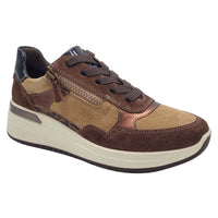 Ara Womens BROWN / 4UK Ara Womens Brown Side Zip Garda Fashion Trainer 12-57702-26