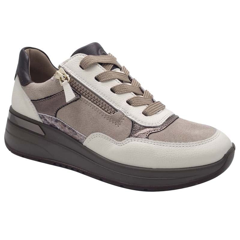 Ara Womens BROWN / 4UK Ara Womens Brown Side Zip Garda Fashion Trainer 12-57702-95