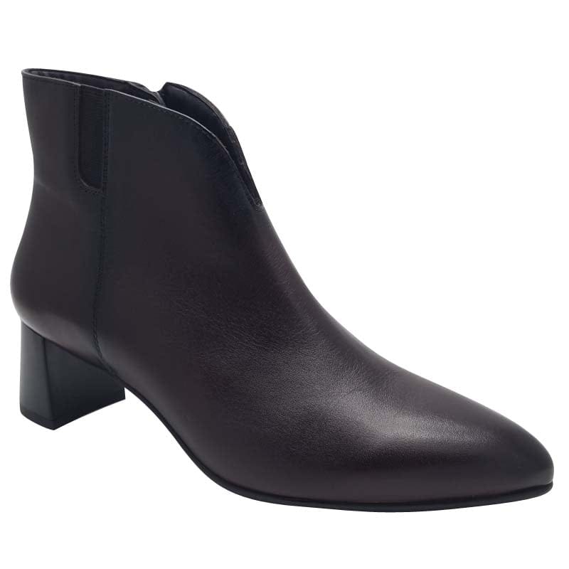 Ara Womens BROWN / 4UK Ara Womens Brown Side Zip Leather Block Heel Ankle Boot 12-52408-03