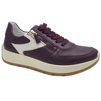Ara Womens BURGUNDY / 4UK Ara Womens Burgundy Side Zip New York Fashion Trainer 12-25112-18