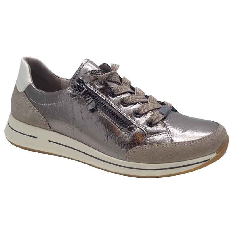 Ara Womens Cream Lace Up Side Zip Osaka Sneaker 12-54801-79