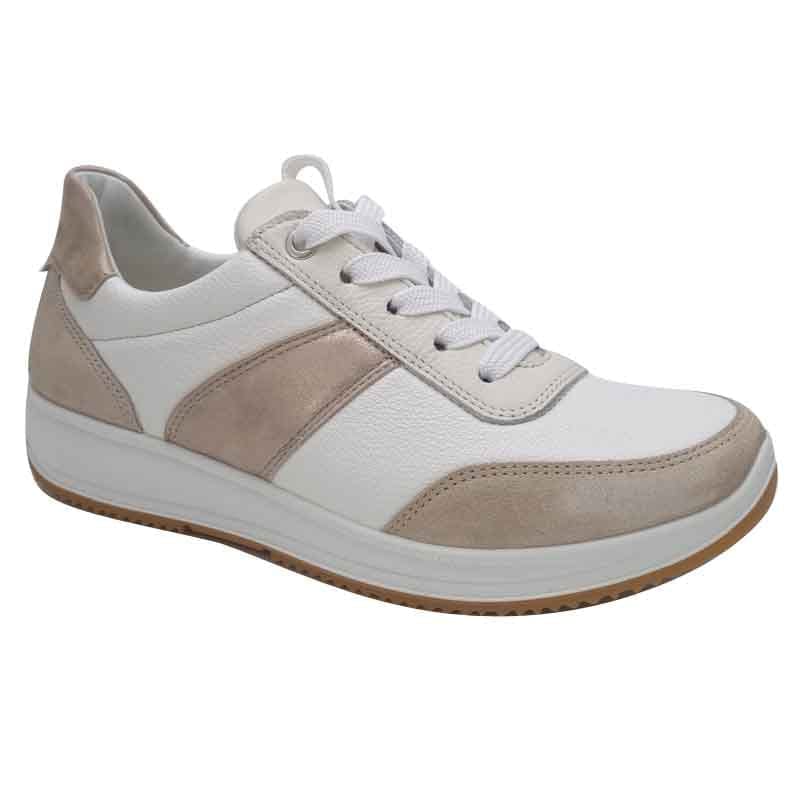 Ara Womens CREAM / 4UK Ara Womens Cream Wide Fit Osaka Fashion Trainer 12-25532-08