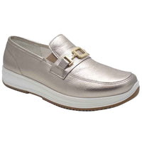 Ara Womens GOLD / 4UK Ara Womens Gold Slip On Leather Wide Fit Osaka Shoes 12-25528-08
