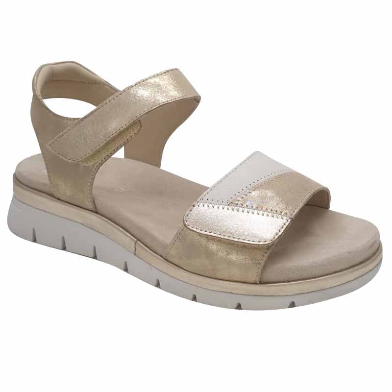 Ara Womens GOLD / 4UK Ara Womens Gold Wedge Cambridge Sandal 12-26504-08