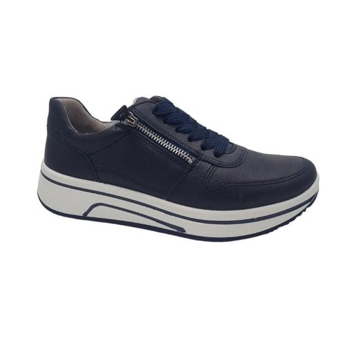 Ara Womens NAVY / 4UK Ara Womens Navy Leather Sapporo Sneakers 12-27540-02
