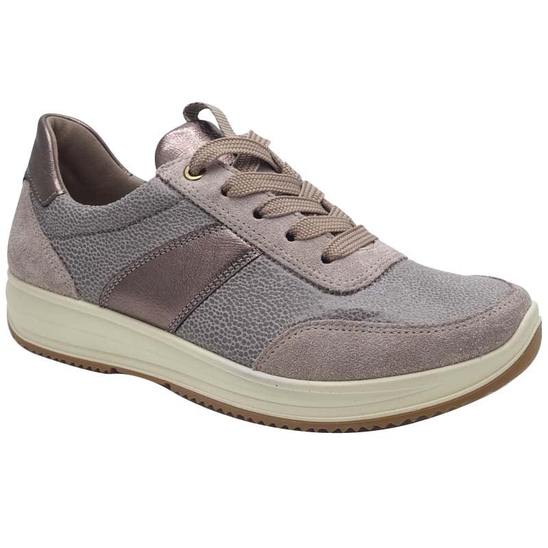 Ara Womens TAUPE / 4UK Ara Womens Taupe Lace Up Osaka Fashion Trainer 12-25532-15