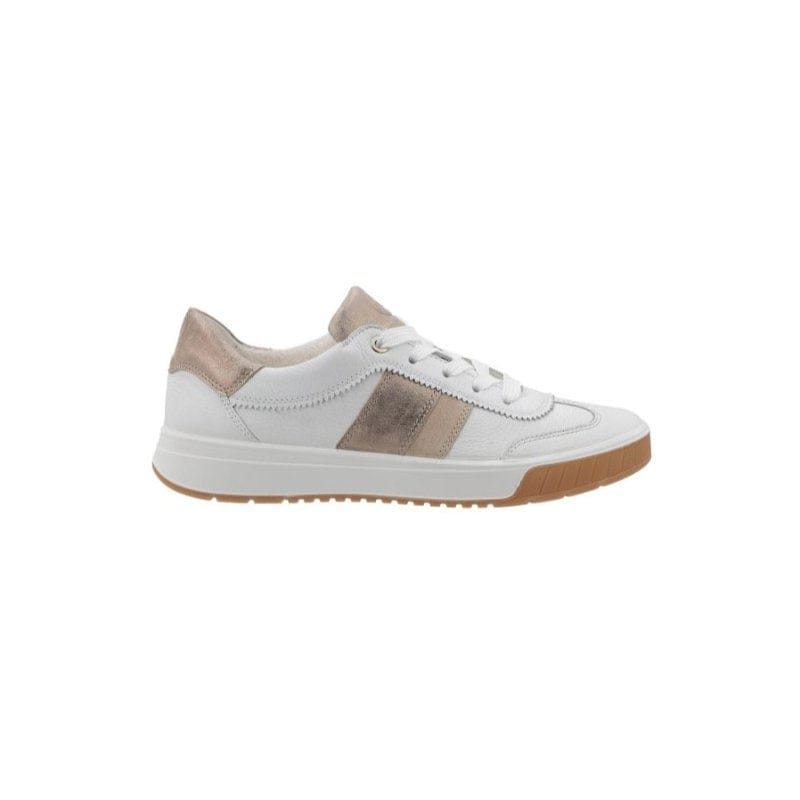 Ara Womens WHITE / 4UK Ara Womens White Lace Up Leather Rom Fashion Trainer 12-50028-04