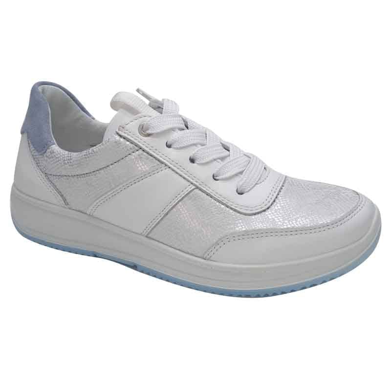 Ara Womens WHITE / 4UK Ara Womens White Side Zip Wide Fit Osaka Fashion Trainer 12-25532-04