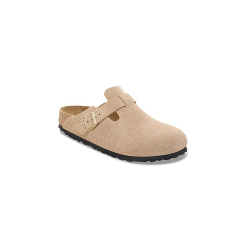 Birkenstock Womens BEIGE / 4.5UK Birkenstock Womens Boston Suede Leather Beige Mule - 1030883