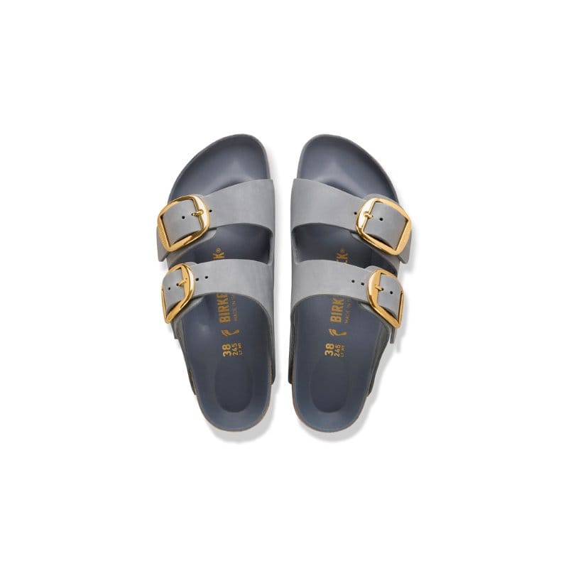 Birkenstock Womens Birkenstock Womens Arizona Big Buckle Natural Leather Oiled Blue Sandal - 1032071
