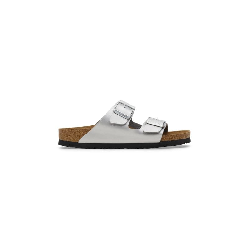 Birkenstock Womens Birkenstock Womens Arizona Birko Flor Silver Sandal - 1012283