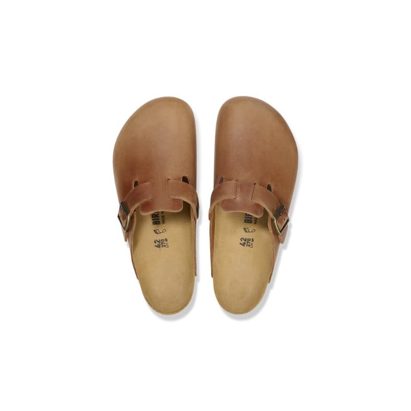 Birkenstock Womens Birkenstock Womens Boston Natural Leather Oiled Tan Mule - 1028310