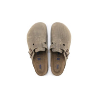 Birkenstock Womens Birkenstock Womens Boston Soft Footbed Natural Leather Oiled Taupe Mule - 1019484