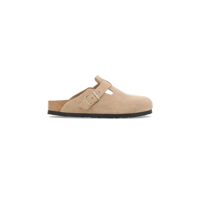 Birkenstock Womens Birkenstock Womens Boston Suede Leather Beige Mule - 1030883
