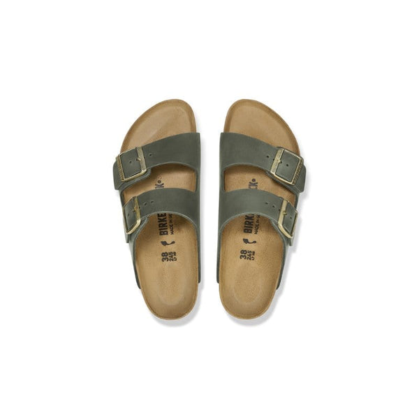 Birkenstock Womens Birkenstock Womens Green Arizona Waxy Leather Sandal - 1027948