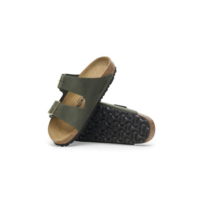 Birkenstock Womens Birkenstock Womens Green Arizona Waxy Leather Sandal - 1027948