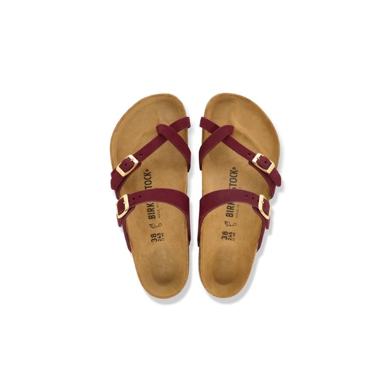 Birkenstock Womens Birkenstock Womens Mayari Nubuck Leather Burgundy Sandal - 1032952