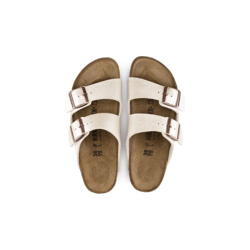 Birkenstock Womens Birkenstock Womens White Arizona Birko Flor Sandal - 1009921