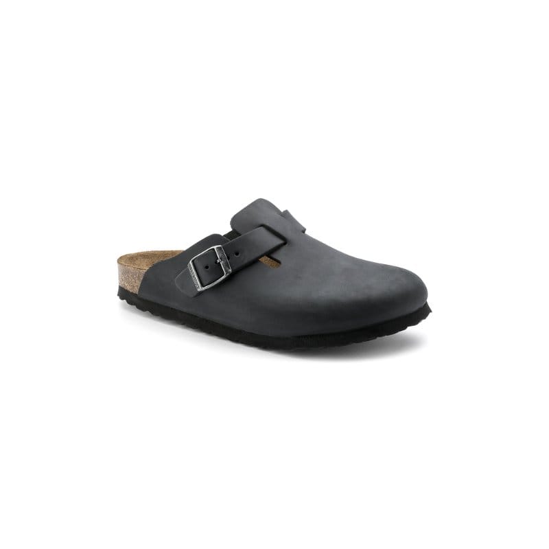 Birkenstock Womens BLACK / 4.5UK Birkenstock Womens Boston Natural Leather Oiled Black Mule - 0059463