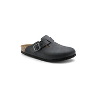 Birkenstock Womens BLACK / 4.5UK Birkenstock Womens Boston Natural Leather Oiled Black Mule - 0059463