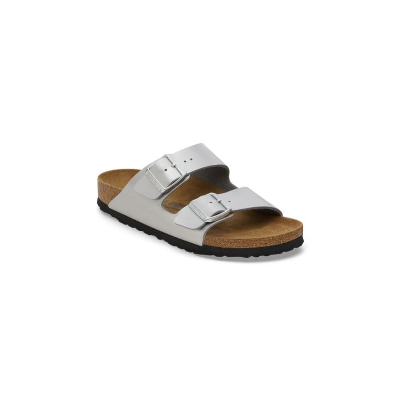 Birkenstock Womens SILVER / 4.5UK Birkenstock Womens Arizona Birko Flor Silver Sandal - 1012283