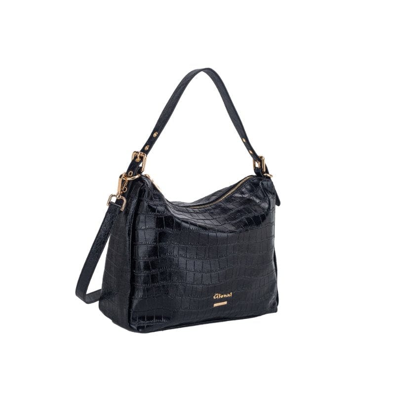 Brandwell Womens BLACK / ONE SIZE Gionni Womens Black Slouchy Shoulder Bag Lagoon - 11G2762