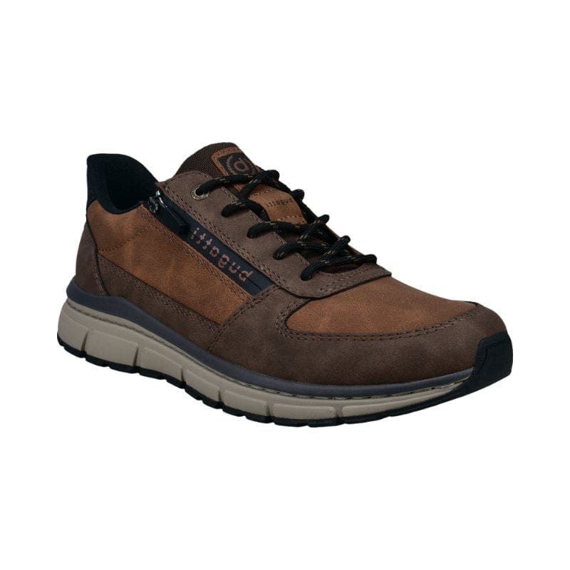 Bugatti Mens BROWN / 7UK Bugatti Mens Brown Side Zip Trainer 332-AOS06-5959