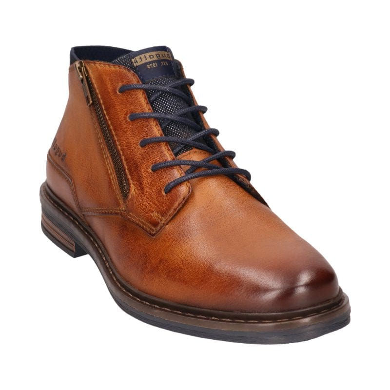 Bugatti Mens BROWN / 8UK Bugatti Mens Brown Lace Up Side Zip Boots 311-AOC30-3100
