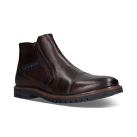 Bugatti Mens BROWN / 8UK Bugatti Mens Brown Side Zip Leather Shoes 331-8373Q-4100