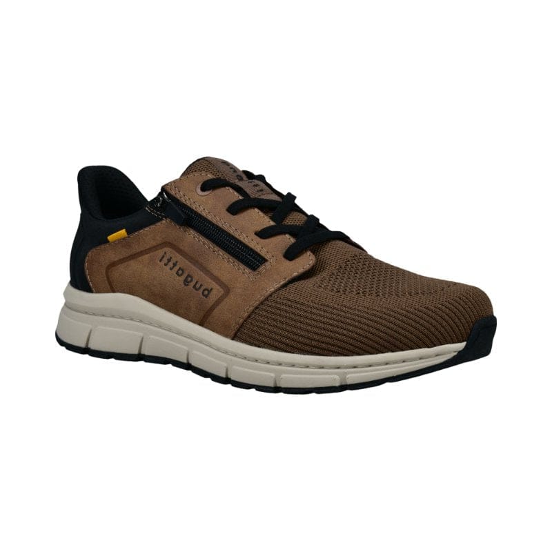 Bugatti Mens BROWN / 8UK Bugatti Mens Brown Zipper Lace Up Sonic Exko Trainer SS26 332-AOS05-6950