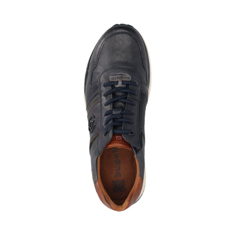 Bugatti Mens Bugatti Mens Blue Lace Up Side Zip Trainer 331-APA03-4100