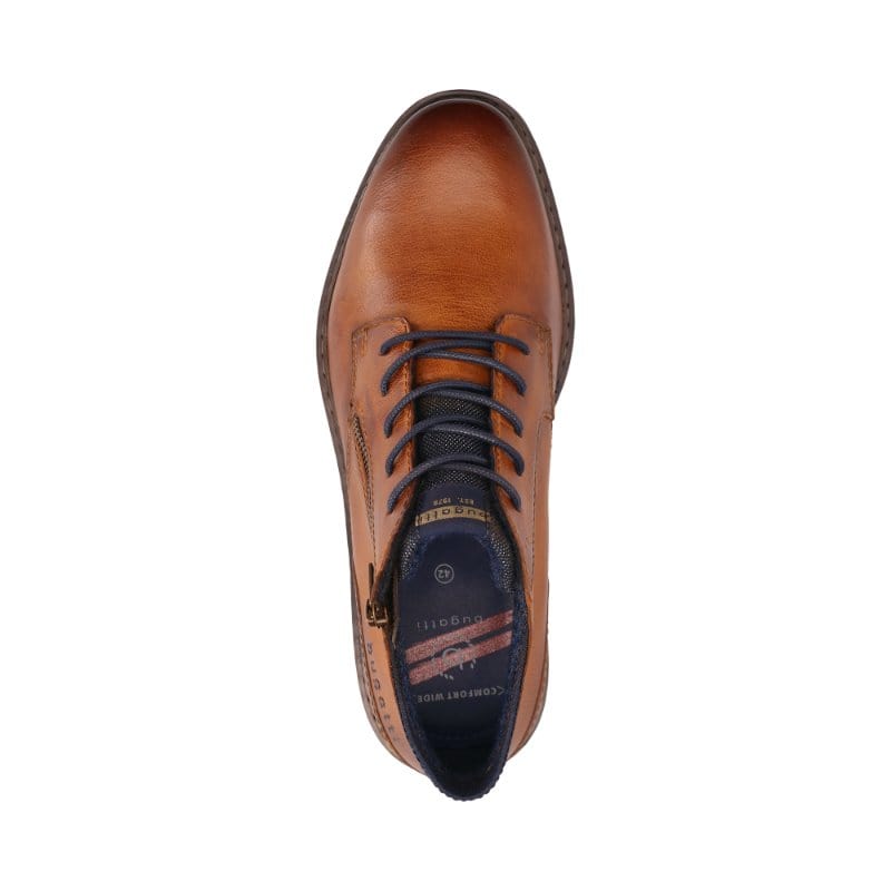 Bugatti Mens Bugatti Mens Brown Lace Up Side Zip Boots 311-AOC30-3100