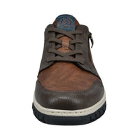 Bugatti Mens Bugatti Mens Brown Lace Up Side Zip Trainer 321-AU901-5050