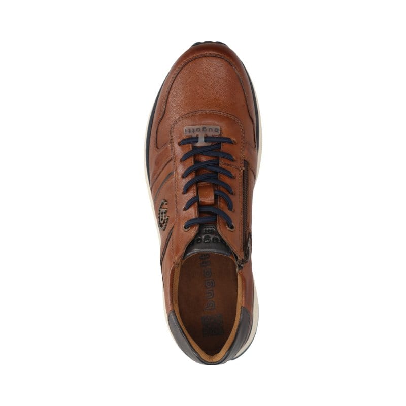 Bugatti Mens Bugatti Mens Brown Lace Up Side Zip Trainer 331-APA03-4100