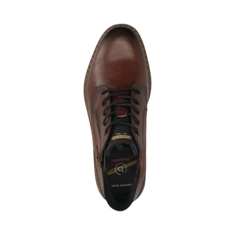 Bugatti Mens Bugatti Mens Brown Side Zip Leather Shoes 311-AOC30-3100