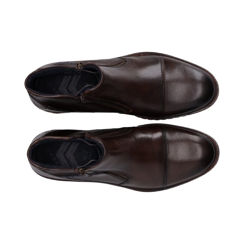 Bugatti Mens Bugatti Mens Brown Side Zip Leather Shoes 331-8373Q-4100