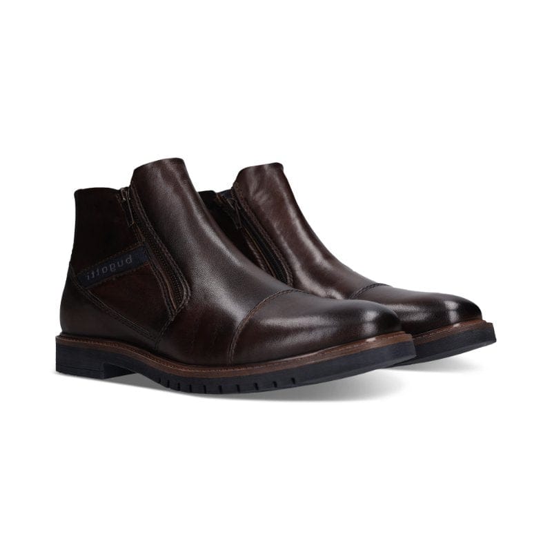 Bugatti Mens Bugatti Mens Brown Side Zip Leather Shoes 331-8373Q-4100