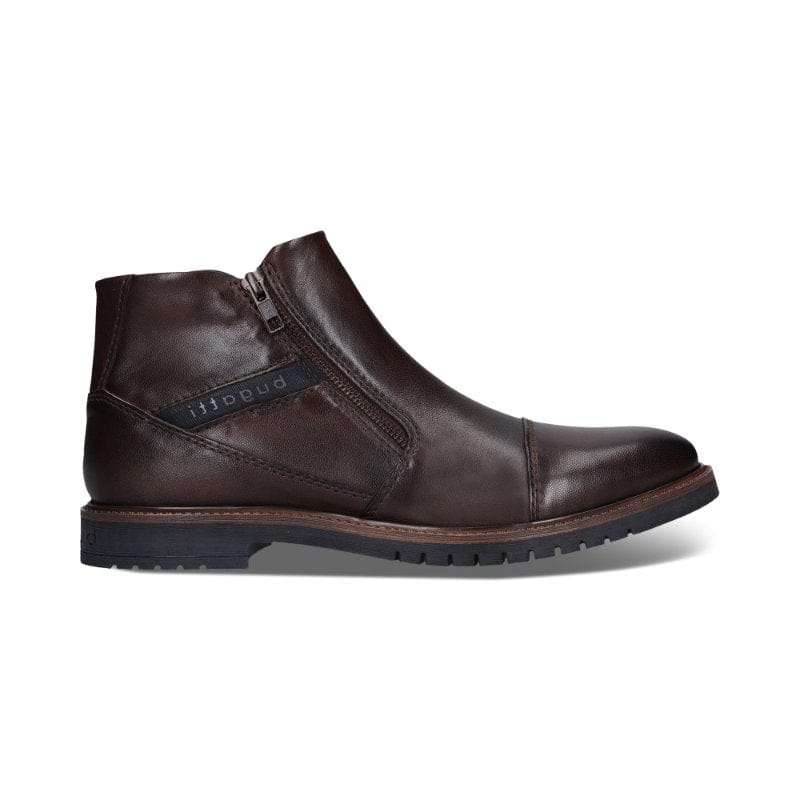 Bugatti Mens Bugatti Mens Brown Side Zip Leather Shoes 331-8373Q-4100